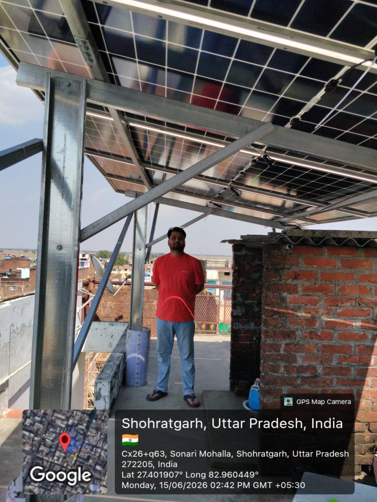 Kanhaiya Lal Gupta's solar installation